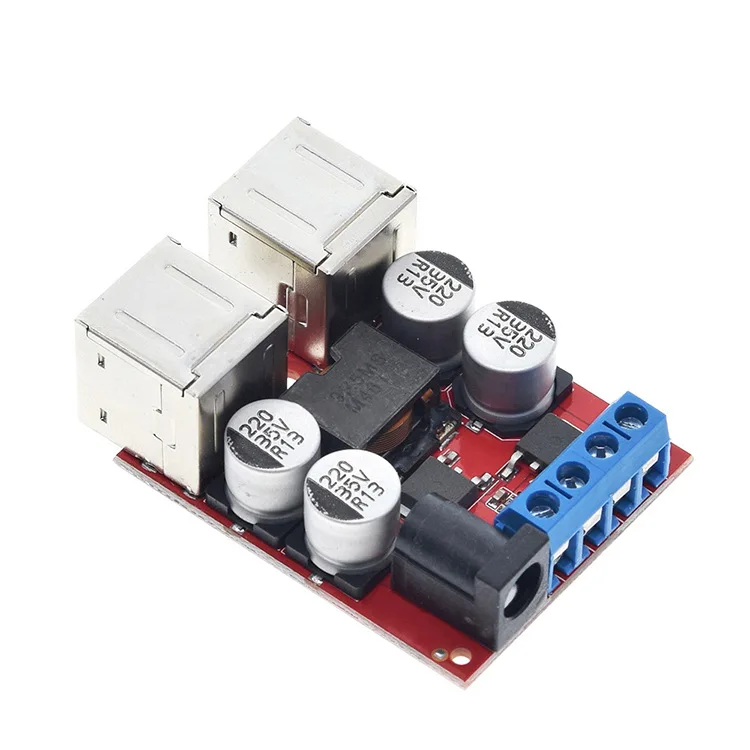 

DC-DC Vehicle Charging Board 8V-35V 5V 8A Power Supply Depressurization Module 4 port USB Output mobile Charger Car