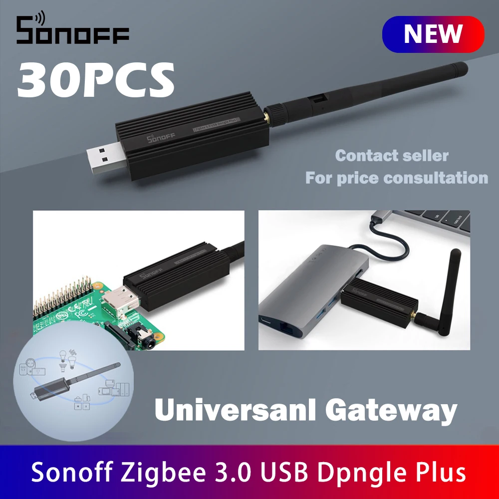 

SONOFF Dongle Plus Zigbee 3,0 USB ZB Dongle-P Универсальный Zigbee-шлюз с поддержкой через ZHA или Zigbee2MQTT USB Захват с антенной