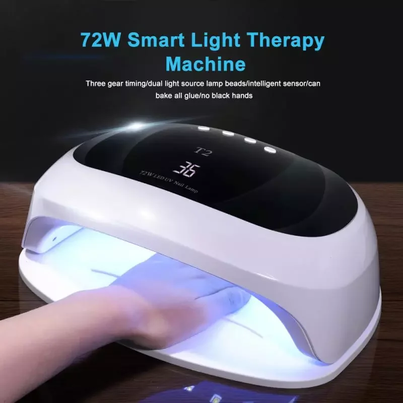 

NEW2023 72W LED Lamp Nail Dryer Manicure Tools Device Smart Sensor Phototherapy Lamp Quick-drying Nail Lamp For Gel Varnish