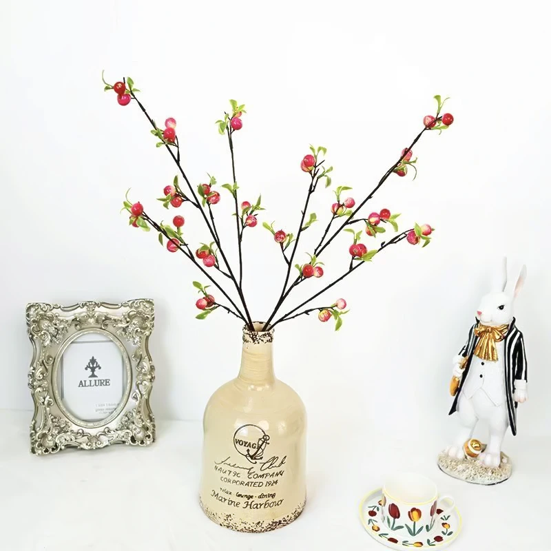 

1pc Artificial Small Apple Flower Branch Home Living Room Fake Flower Wedding Party Decorative Flower Ornaments Props