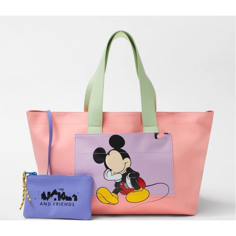 

Новая женская сумка Z, Детская сумка для девочек, большая дорожная сумка с Микки Маусом, сумка для покупок, текстурная Сумка-тоут