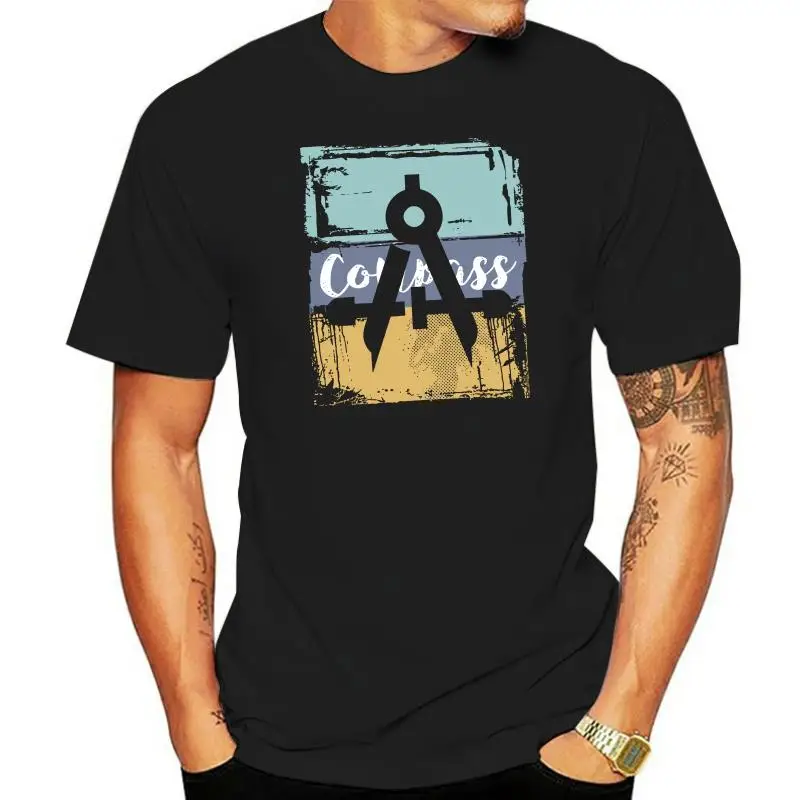 

Personalised Architect Engineer Vintage Retro Compass T Shirt Men 3XL Short Sleeve White Crew Neck Tshirt