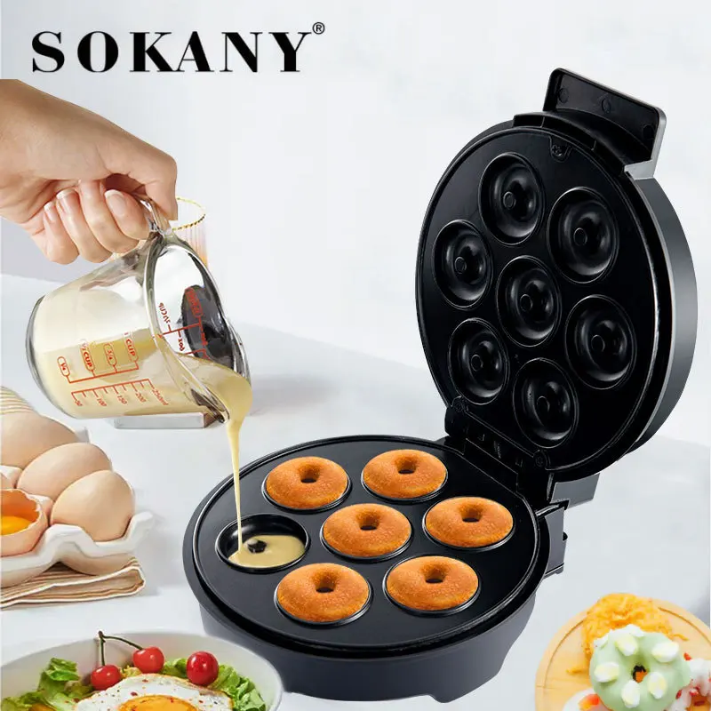 

Mini Donut Making Machine Electric with Non-Stick Surface Doughnut Breakfast Waffle Baking Machine Kitchen Cookware Accessories