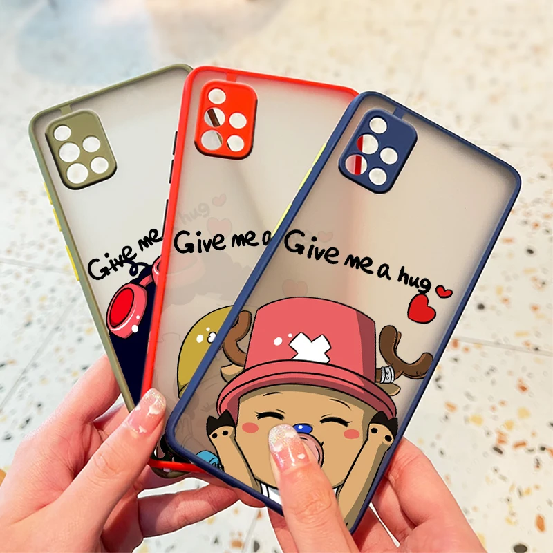

Chopper Cute One Piece For Samsung Galaxy A72 A52 A71 A51 A70 A32 A21S A03S A02S A12 5G 4G Frosted Translucent Phone Case Fundas