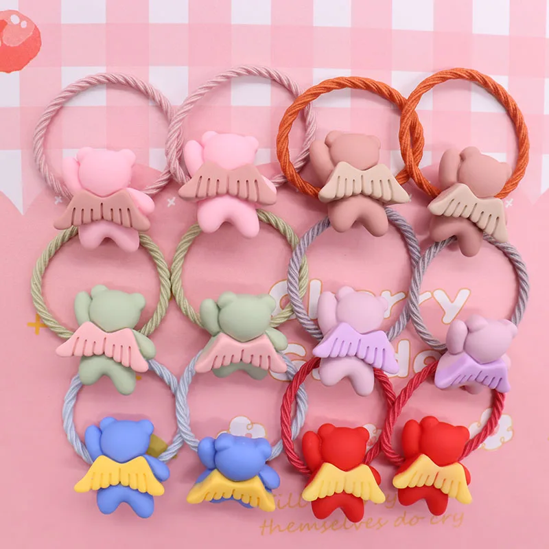 

12Pcs Dumbo Fly Wing Cartoon Hair Accessories Children Rubber Band Scrunchies Elastic Hair Band Girls Headband Decorations Ties