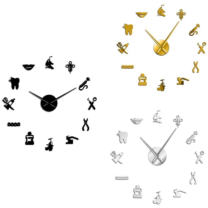 

Гигантские настенные часы «сделай сам» с большими иглами и зеркалом для украшения офиса