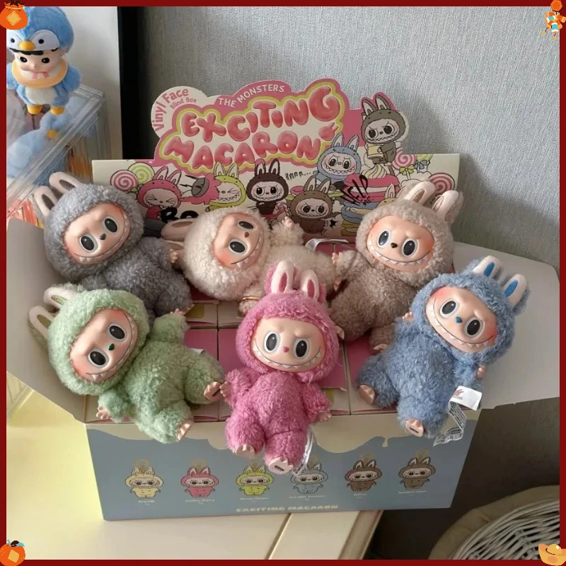 Фото Коллекционная виниловая плюшевая кукла POP MART LABUBU V1 The Monsters Exciting Macaron: милая пастельная арт-игрушка, подарок на день рождения/Рождество №3