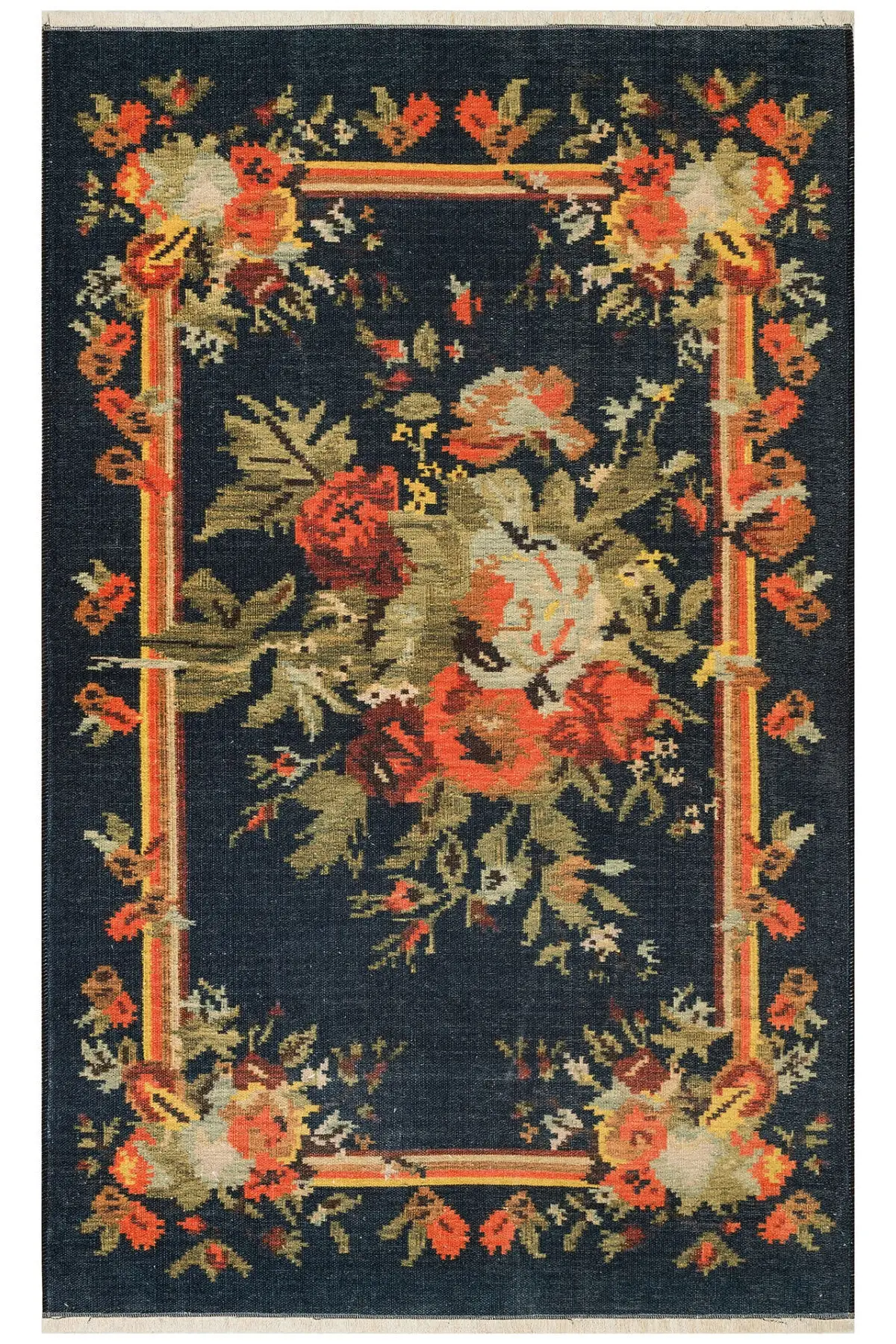 

Хлопковый нескользящий ковер высокого качества, богемный ковер ручной работы Rb 04, антрацит, ковры