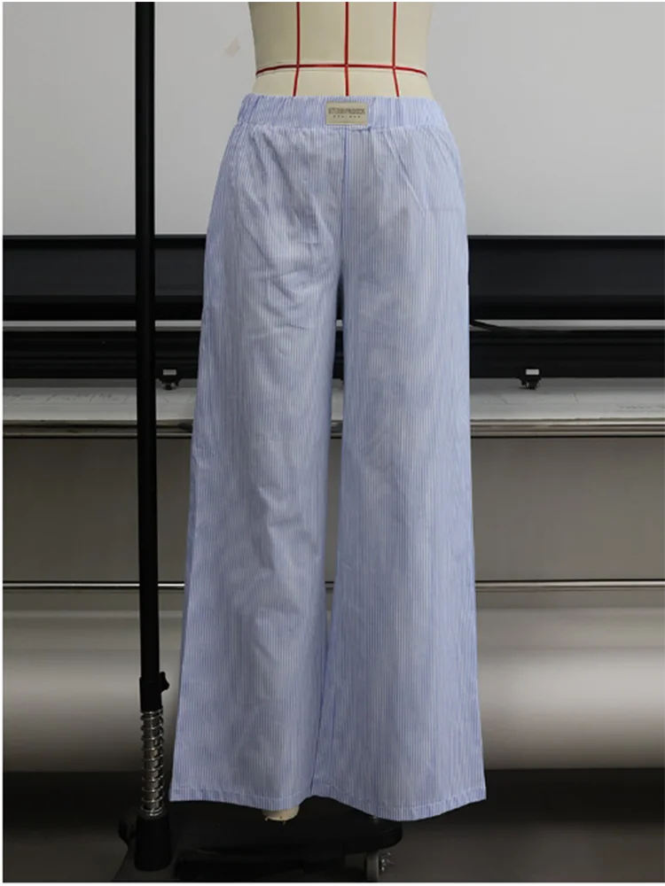 Модные летние прямые широкие брюки женские длинные повседневные свободные с
