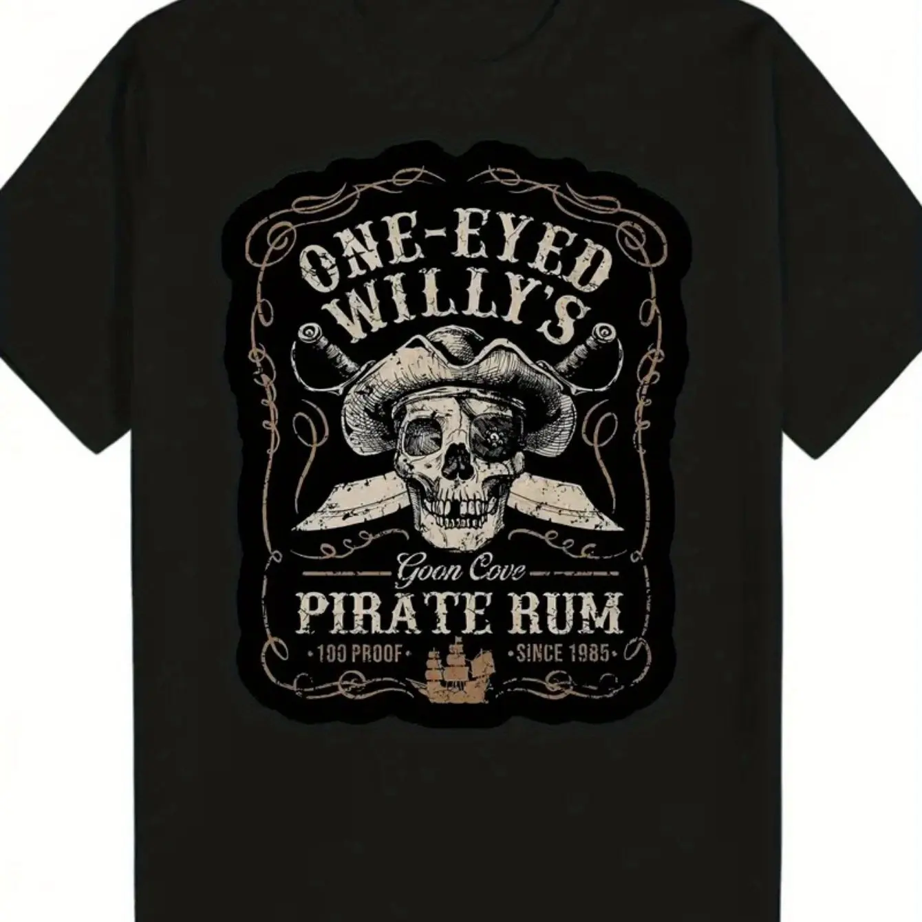 Фото CLOOCL одноглазые хлопковые футболки с принтом Willie Pirate Rum, мужские летние повседневные футболки с короткими рукавами №1