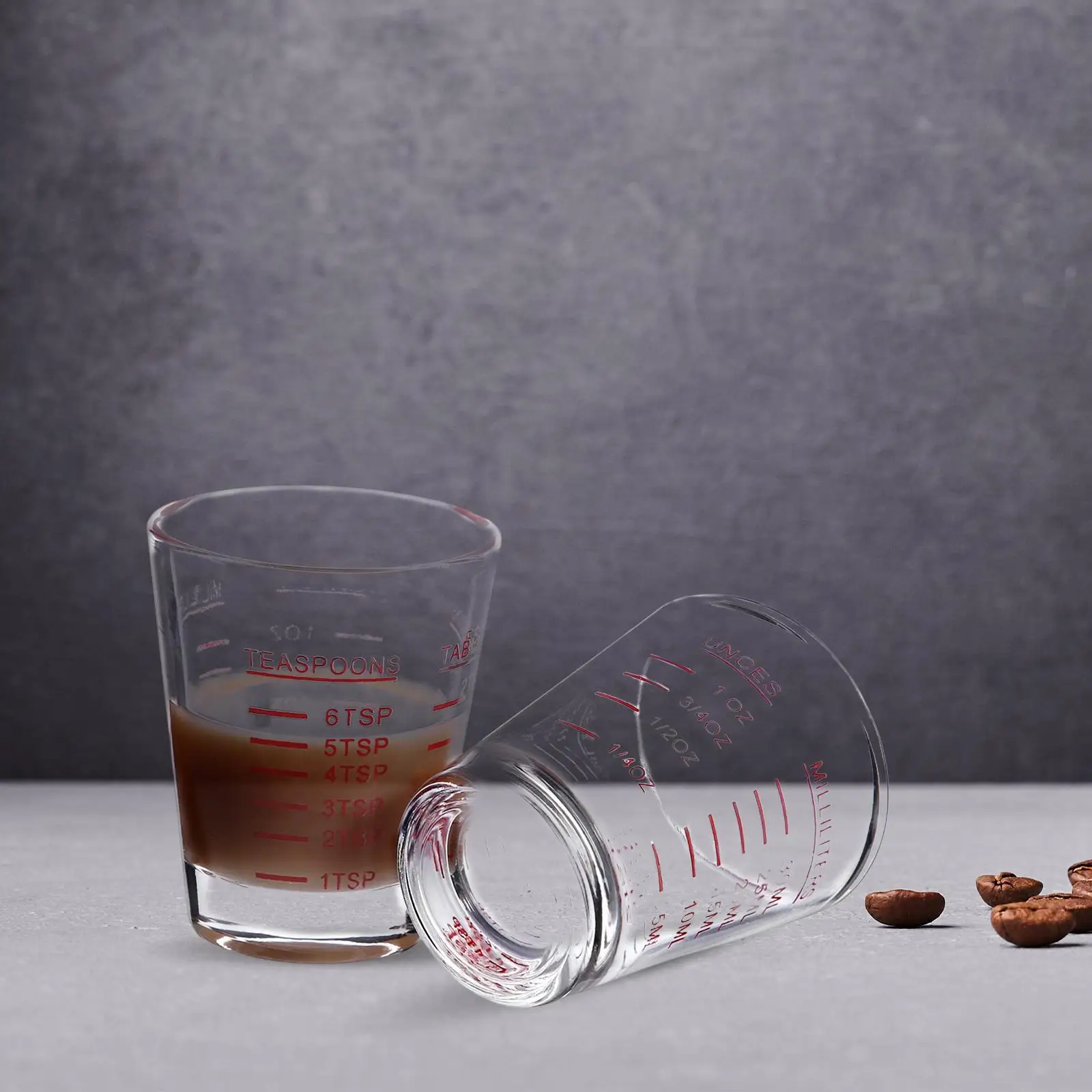 

2x мерная чашка для кофе с измерительными линиями, стеклянная чашка для эспрессо для фотографий