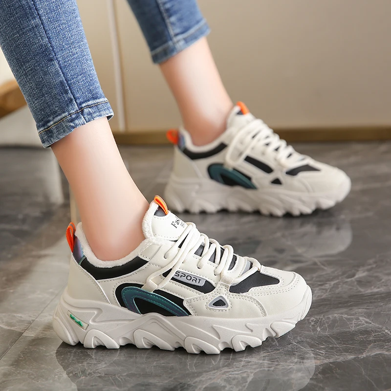 Winter Cotton Mens Shoes Thick Bottom Casual Male Sneakers Increase Sport Platform Shoes Fashion Running Sneakers Men Zapatillas