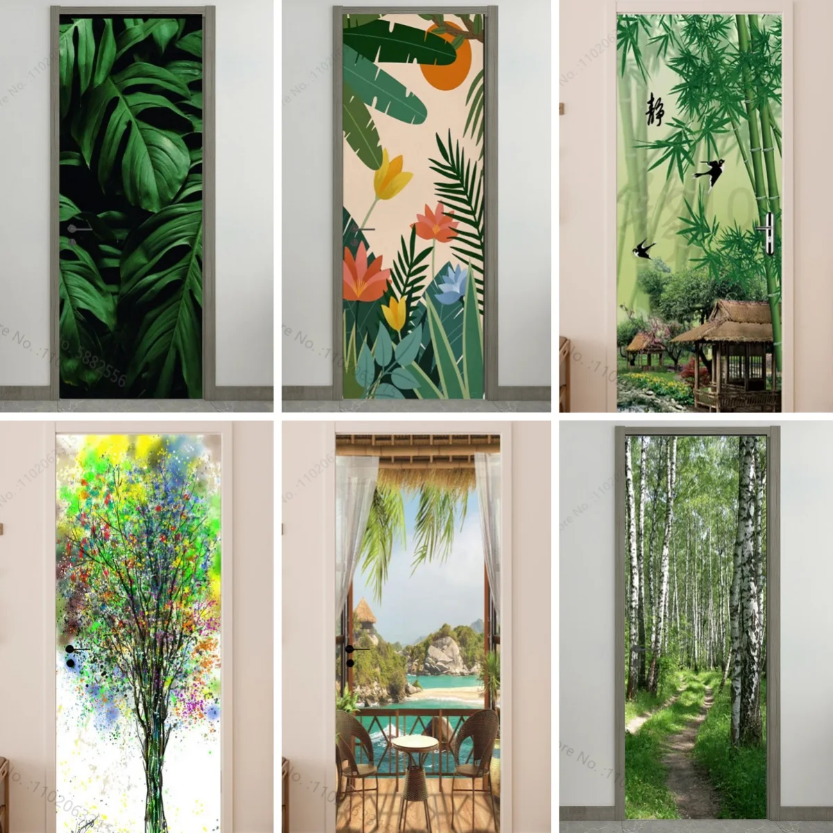 Полноразмерная пленка на дверь самоклеящаяся Защита от УФ-лучей дерево