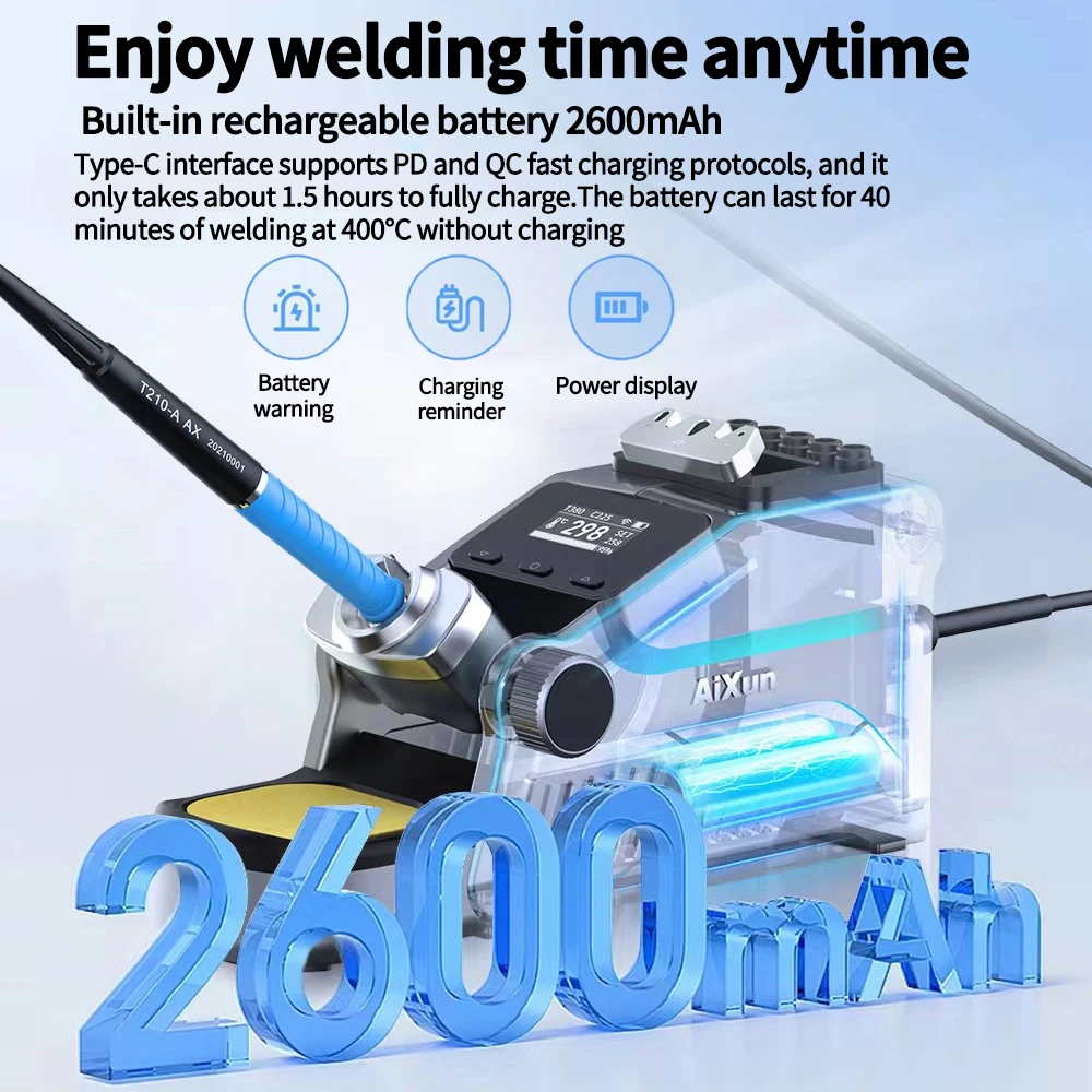 Паяльная станция AiXun T380 портативная умная паяльная с Bluetooth для ремонта