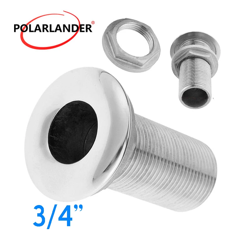 

Marine Thru Hull Water Drain 26.5mm Silver Stainless Steel 1 Pc Boat Hardware Fitting Accessories 3/4" Hose Barb Water Outlet