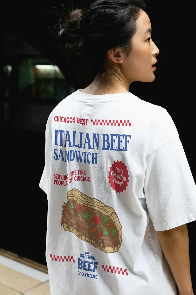 Футболка The Bear Show футболка унисекс сзади в стиле ретро Джереми Аллен белая