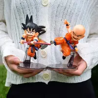 22cm large Dragon Ball Z GK Action Figure Cute Long Stick Son Goku Kuririn PVC Model Collection Toys Gift for Kids
