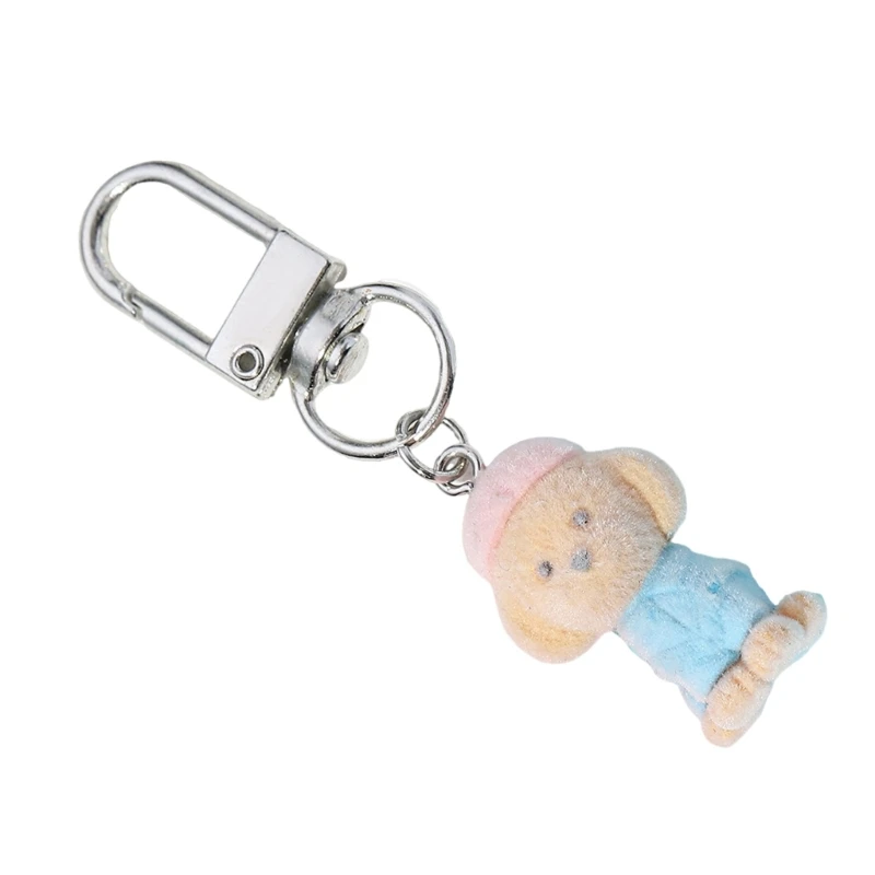 Милый флокирующийся брелок для телефона с изображением животных в форме