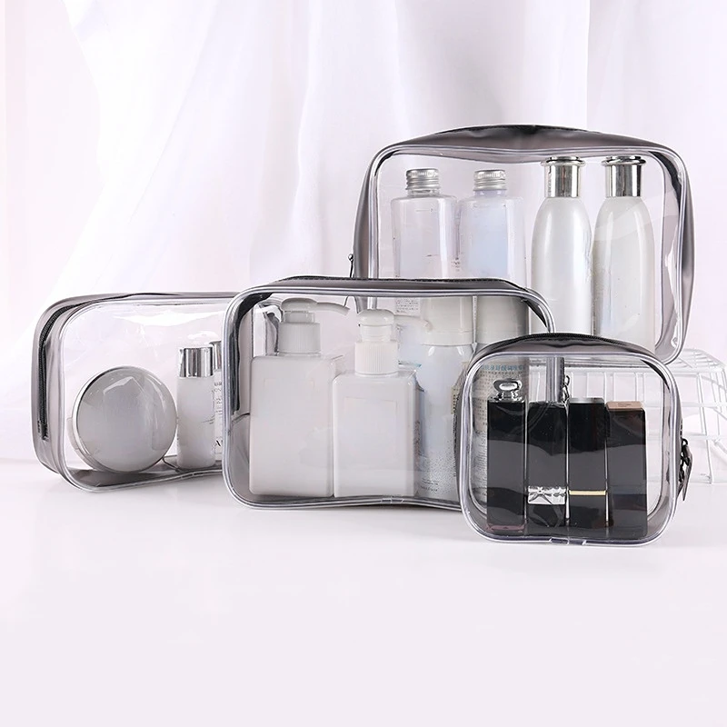 Transparent PVC Storage Bags Travel Organizer Clear Makeup Bag Beautician Cosmetic Bag Beauty Case Toiletry Bag Wash Bags S-XL