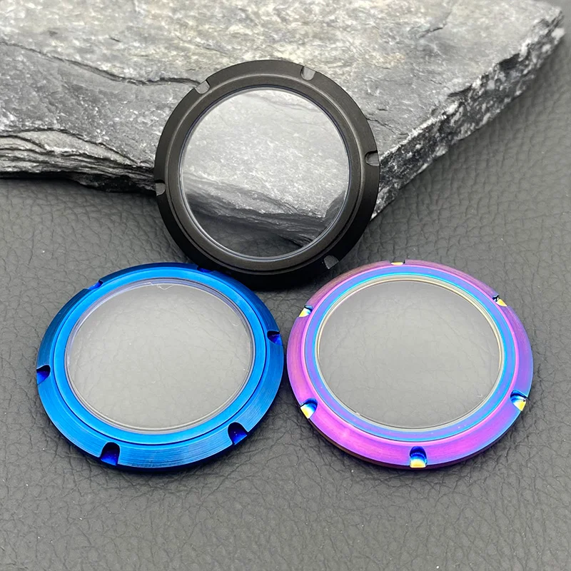 Фото Gun Grey NH35 Caseback Mod Прозрачное стекло Сапфировая задняя крышка Подходит для SKX007 Черепаха Тунец Самурай NH35 Механизм Корпуса часов на заказ №5