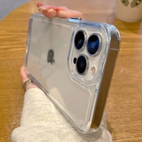 clear case for iphone 13 12 pro max shockproof soft tpu plating back cover for iphone 11 pro xs max x xr 6 7 8 plus se 202 cases