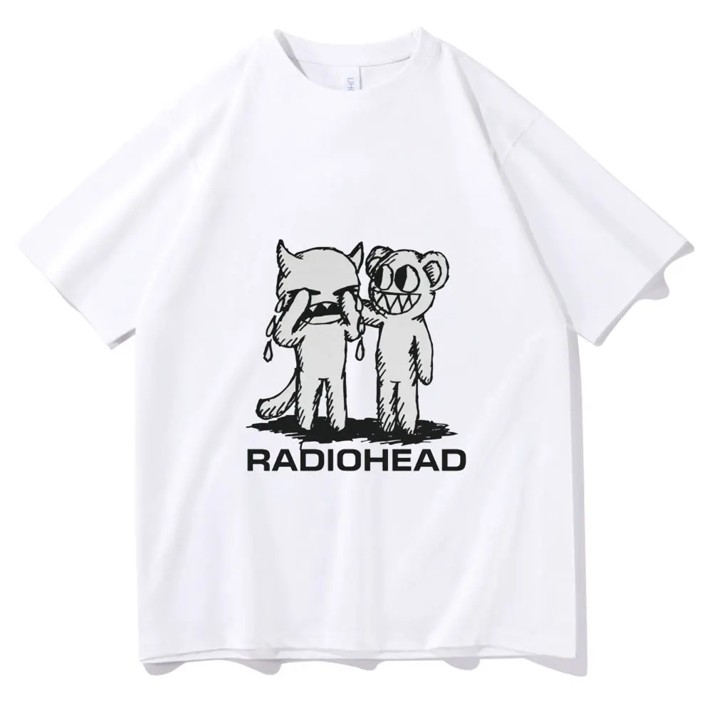 

Radiohead Men T-Shirts Indie Rock Band Anime Print Streetwear Men Women O-Neck Oversized T Shirt Cotton High Quality Tees Tops