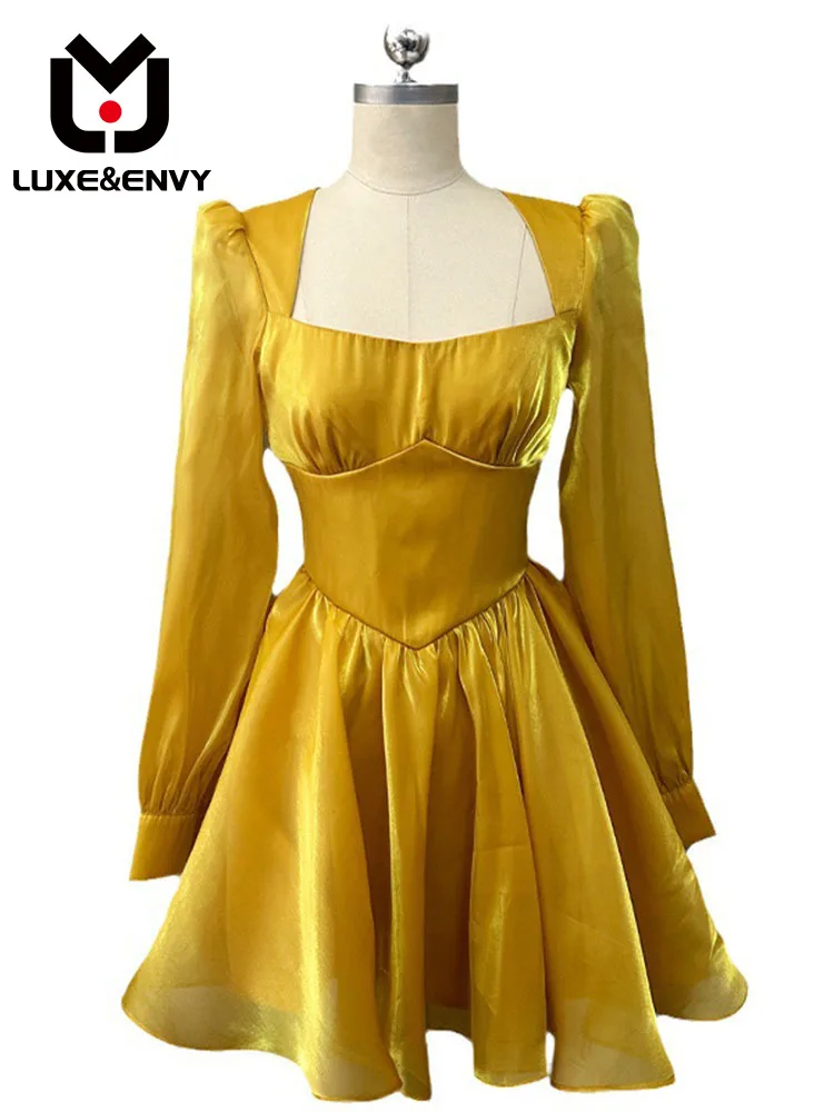 

Роскошное и ENVY платье во французском дворцовом стиле для ранней осени, новое облегающее платье с вырезами на талии, Женская мода 2023