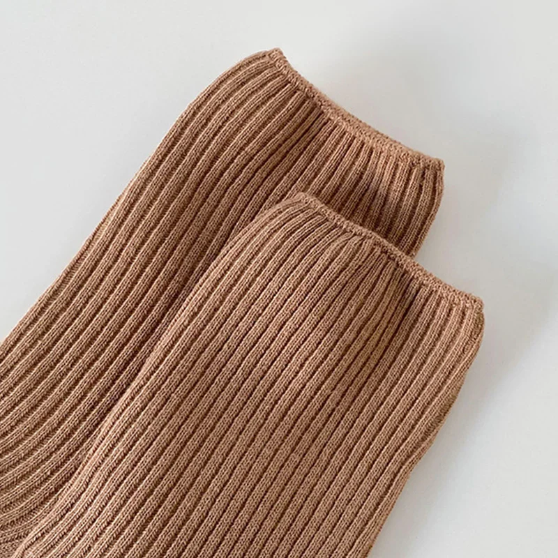 Retro Solid Color Middle Tube Socks Women Lady Cotton Loose Socks Autumn Winter Girls Knitting Basic Daily Socks