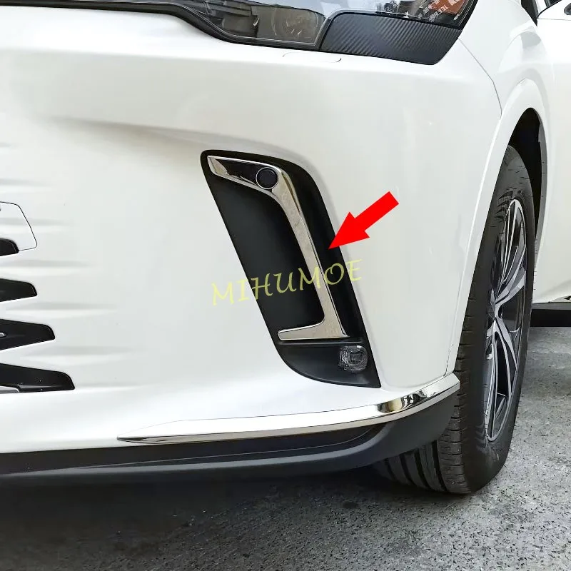 

Для Lexus RX350 RX350h RX450h + RX500h 2023 2024 2025 передний бампер из нержавеющей стали, крышка противотуманных фар, аксессуары