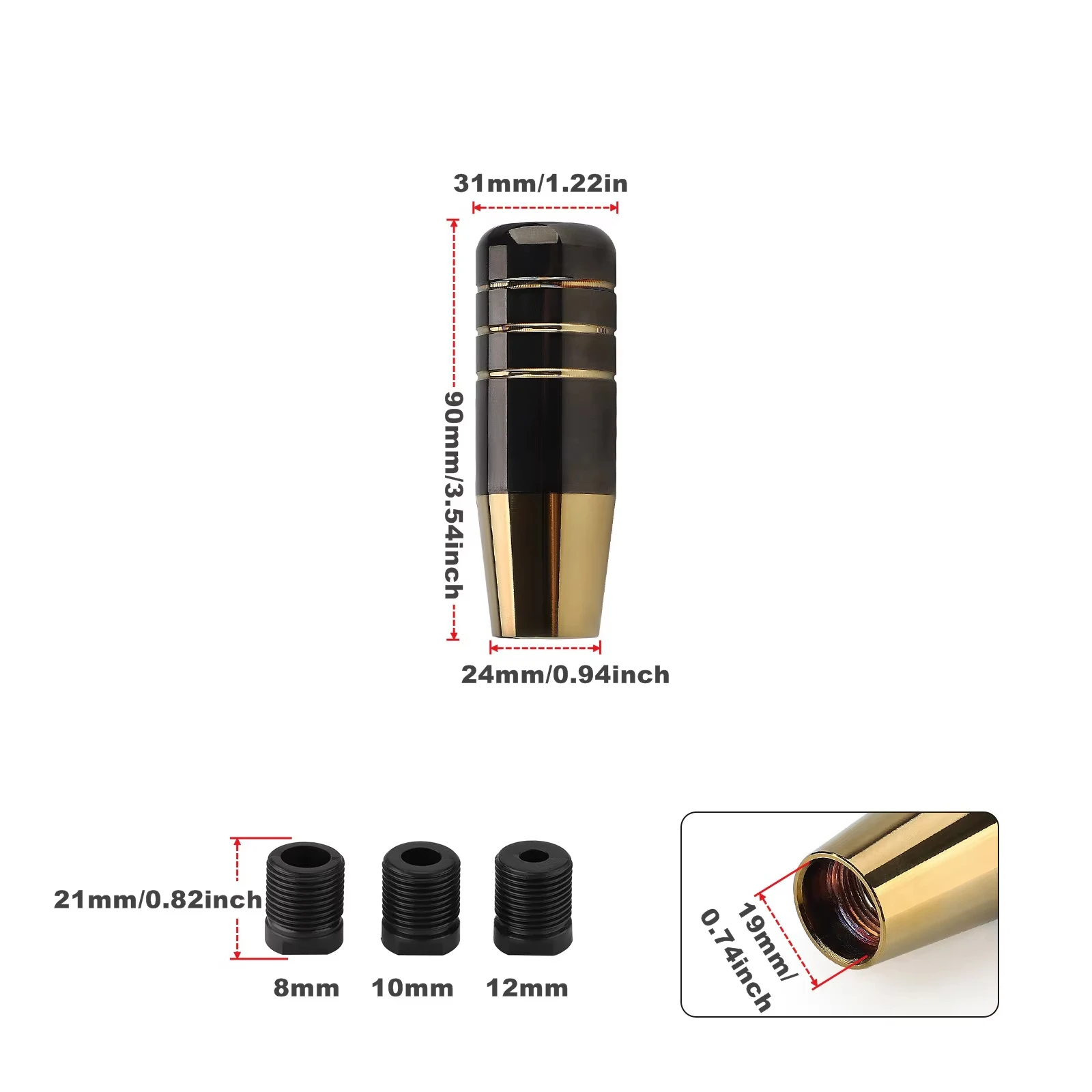 

9 см/13 см/18 см автомобильная ручка переключения передач из алюминиевого сплава JDM рычаг переключения передач головка авто ручная ручка переключения передач для автоматического универсального