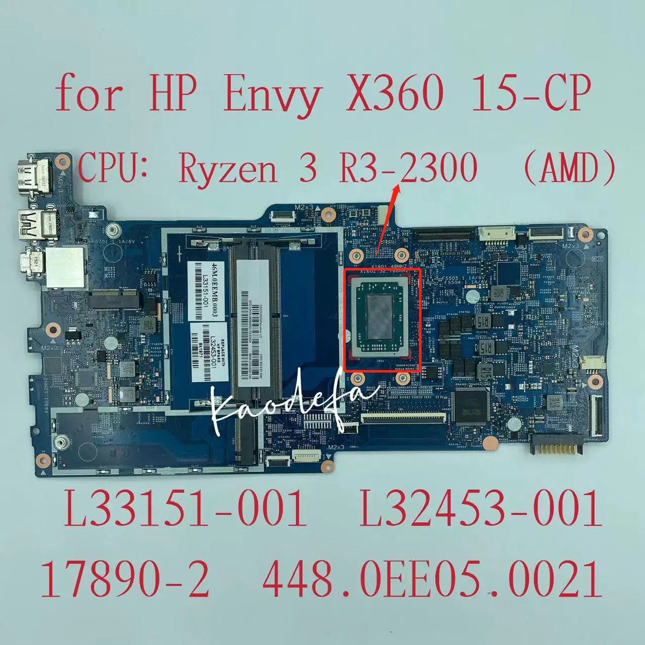 L33151-001 для HP Envy X360 15-CP 15Z-CP материнская плата ноутбука 17890-2 448.0EE04.0021 W/ Ryzen 3 R3-2300 CPU DDR4 |