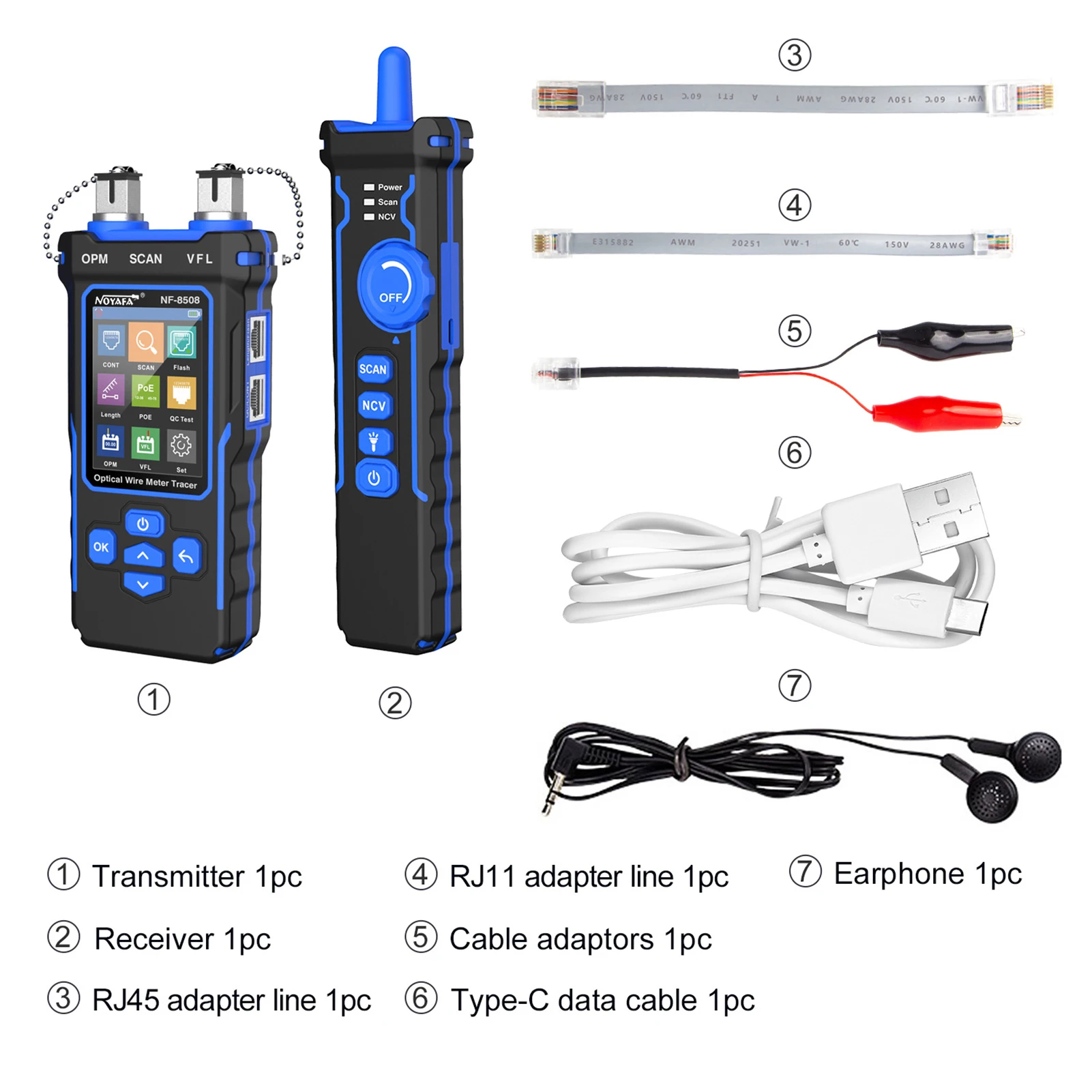 NOYAFA измеритель оптических проводов ЖК-цифровой тестер сетевых кабелей