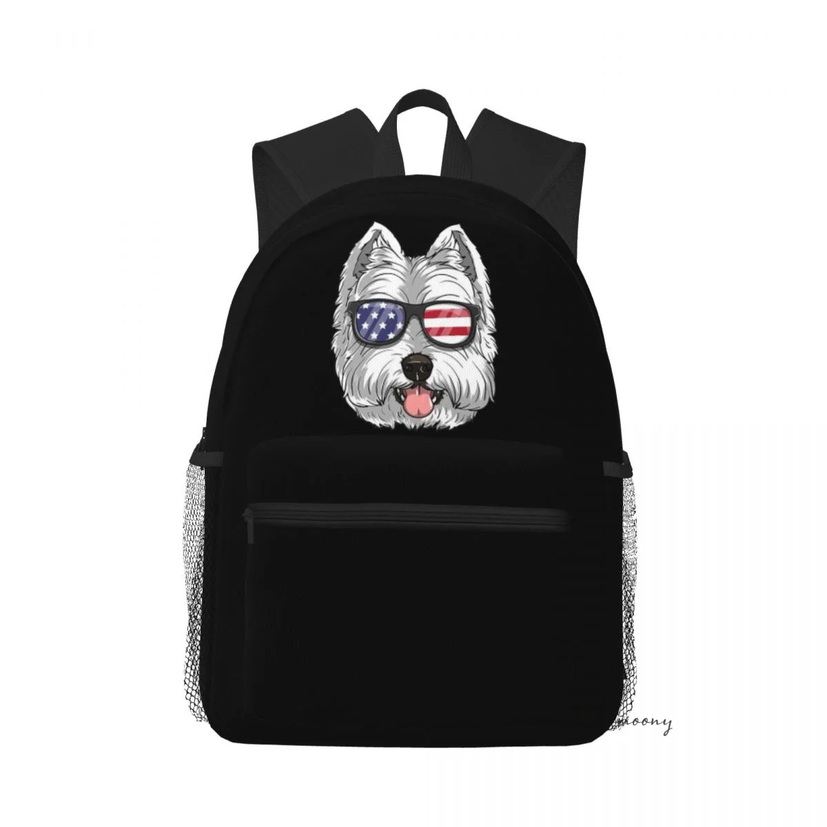 Рюкзак Westie Face с американским флагом дорожная сумка для колледжа книг мужчин и