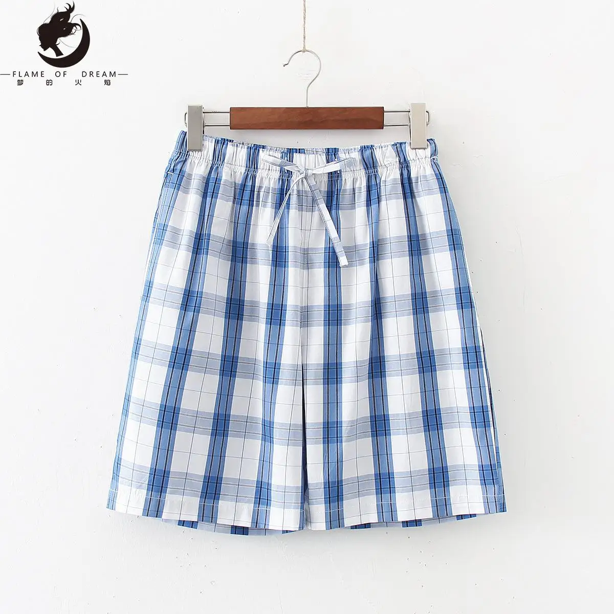 Flame Of Dream New Spring And Summer Men's Shorts Cotton Thin Home Pants Loose Large Pajamas  Plaid Casual Pants 221699