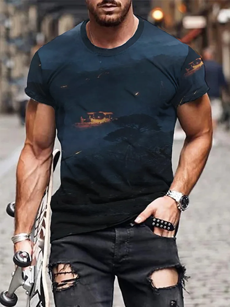 Мужская футболка с коротким рукавом принтом