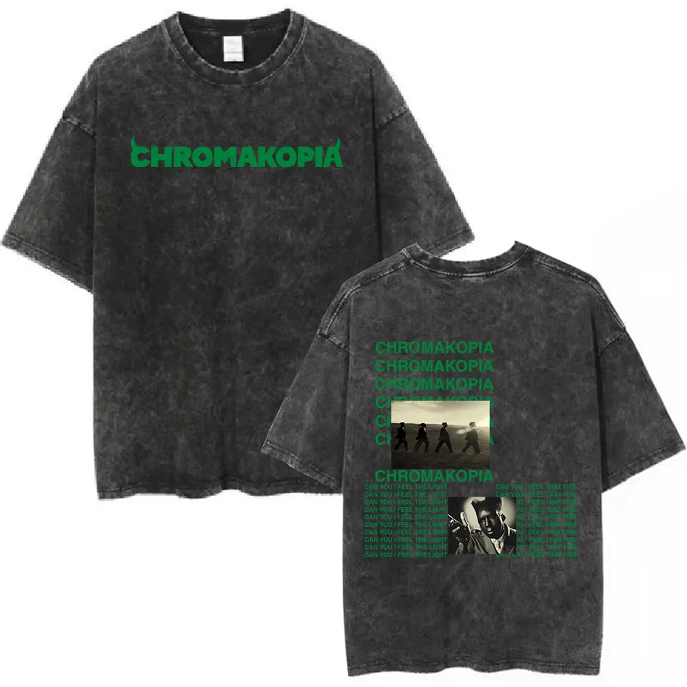 Tyler The Creator Chromakopia World Tour винтажная стираная футболка мужская одежда хлопковая