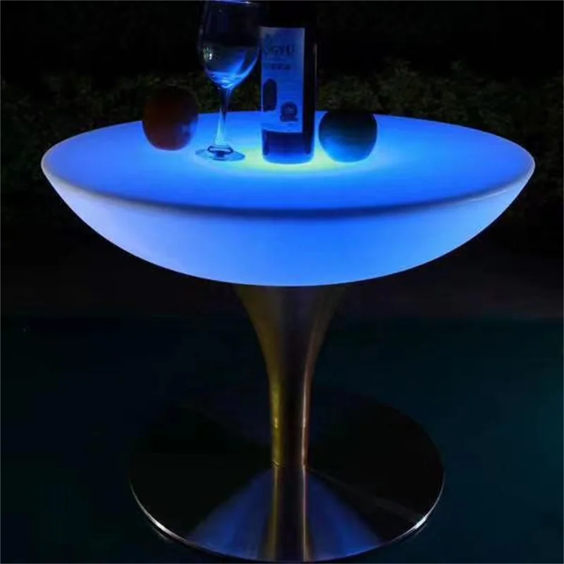 

luxury hotel hall decorative Luminous high-leg bar table in Qingbar leisure area