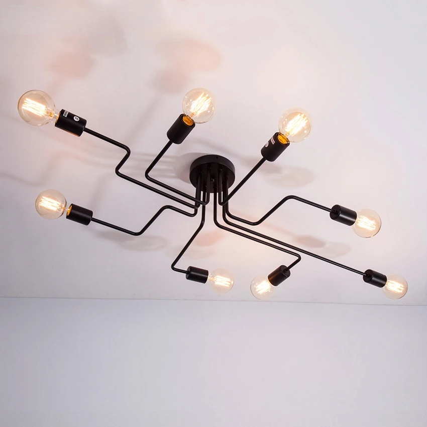 

Led Lamp Ceiling Lights Industrial Ceiling Lamp Plafonnier Led Iron Spider Home Decor Living Room Led Plafond Lampada Led Techo