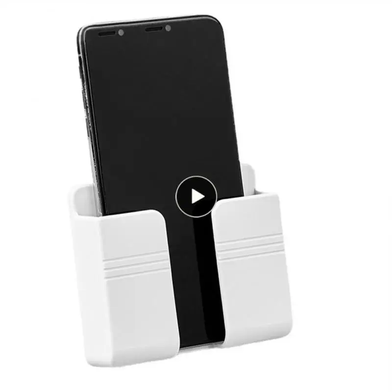 

Wall Mobile Phone Holder Self Adhesive Rack Plastic Plug Phone Charging Stand Wall-mounted Holder Punch-free Organizer