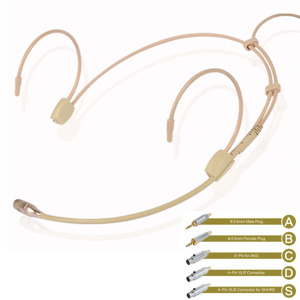 

Cardioid Earhook Headworn Headset Microphone For Sennheiser For Shure Wireless 3.5mm Jack Upgrade Version Electret Condenser