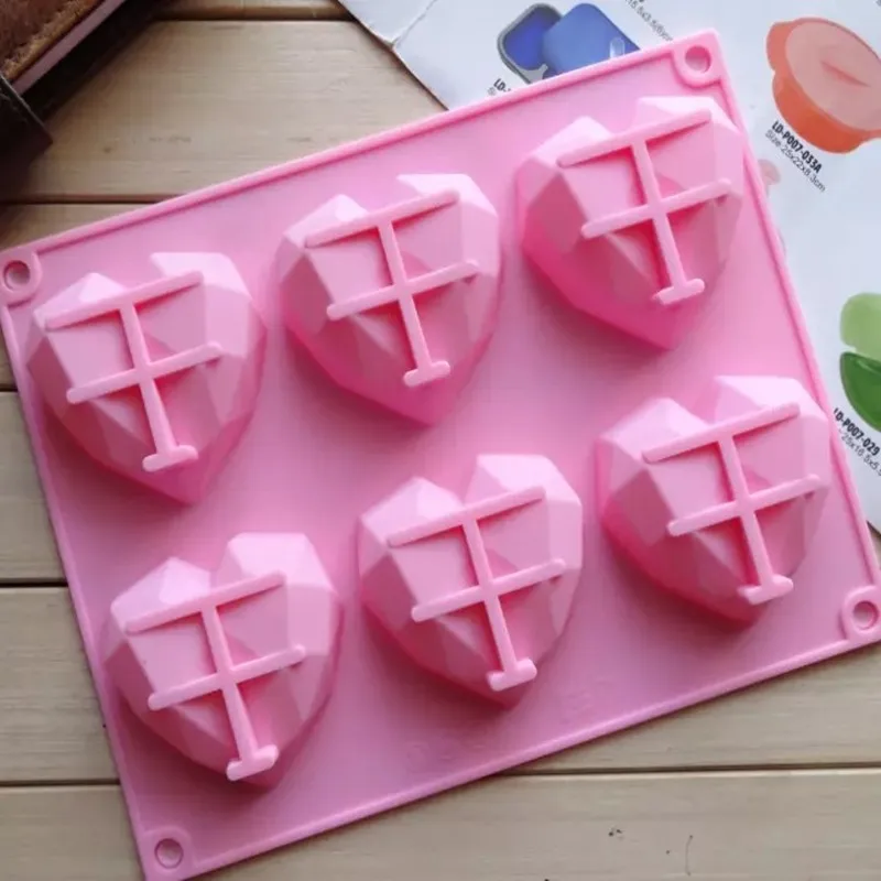 6 полостей 3D Выпекание Мусса форма для мыла Кондитерские инструменты торт алмаз