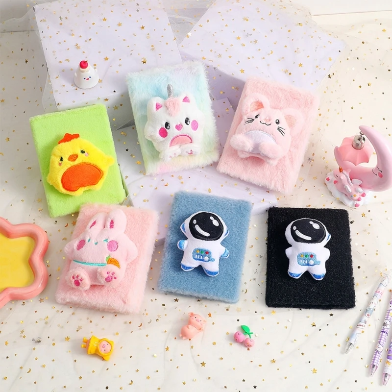 

Мультяшный блокнот Magic-Diary Симпатичный плюшевый кролик блокнот 80 листов пушистый Блокнот Журнал рождественские подарки для девочек H8WD