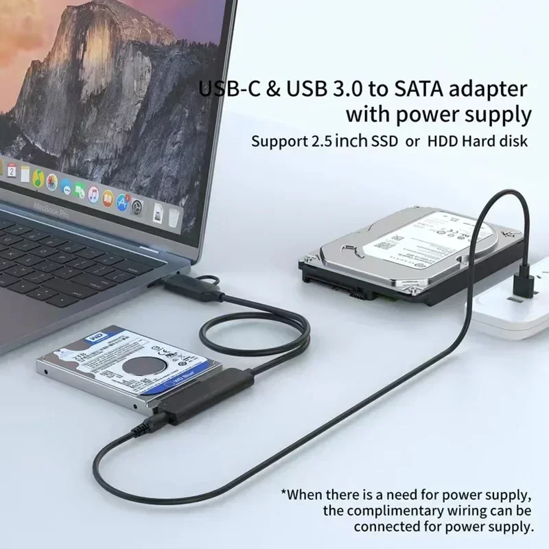 Кабель-адаптер жесткого диска USB3.0 Type-C к SATA SSD 5 Гбит/с высокоскоростная передача