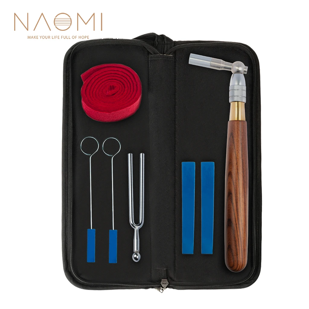 NAOMI Piano Tuning Kit W/Piano Tuning Hammer With Rosewood Handle  Rubber Mute Temperament Strip Tuning Fork And Case enlarge