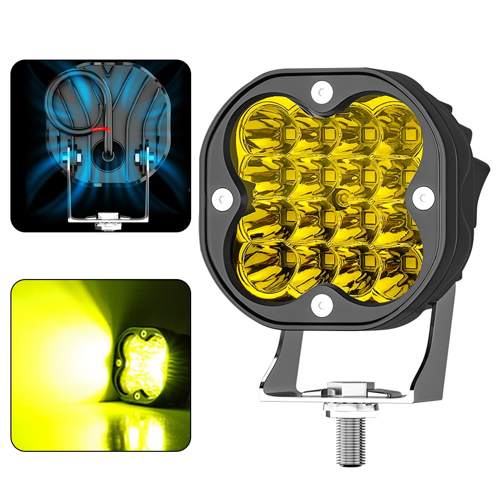 

16pcs LEDs Small Square Light LED Work Light 1pc 3000LM 48W Aluminum + LED Small Square Light Car/motorcycle/ATV