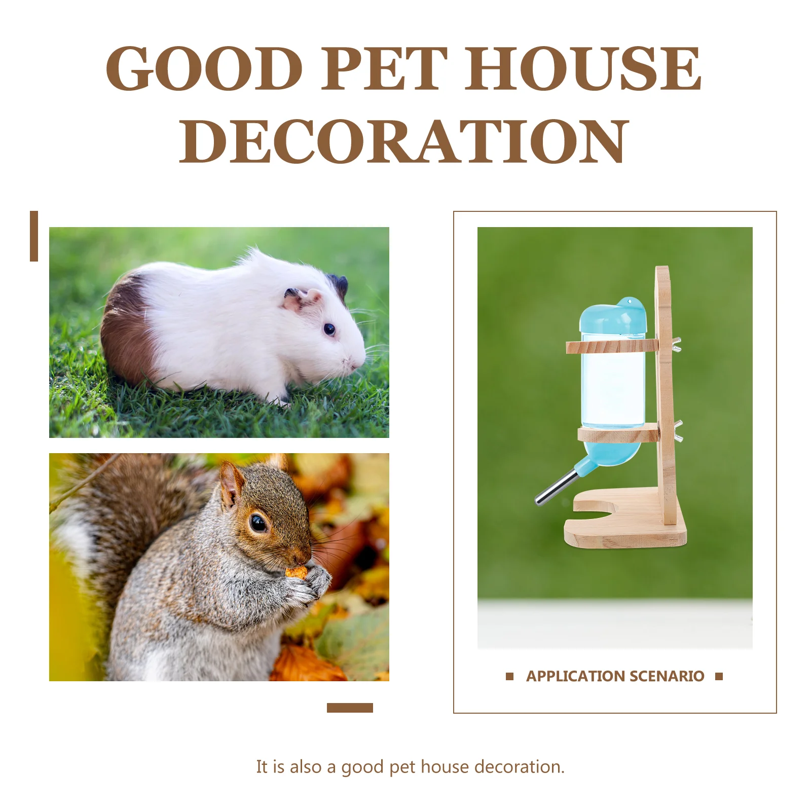Подставка для бутылки и хомяка Маленькая деревянная подставка фонтанов домашних