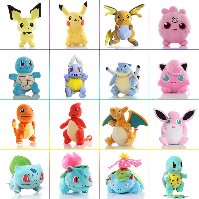 20cm Pokemon Pichu Wartortle Jigglypuff Dolls Cartoon Charizard Igglybuff Bulbasaur Squirtle Raichu Plush Toys Christmas Gifts