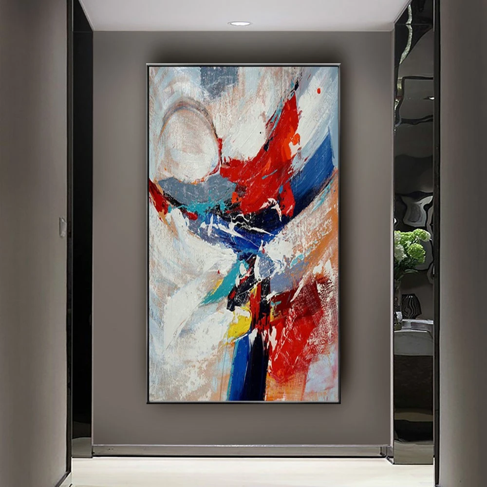 

Hand Painted Canvas Oil Painting Modern Abstract Colorful Landscape Picture Wall Art For Living Room Home Decor