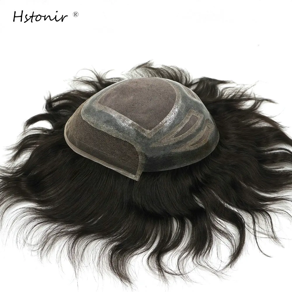 

Hstonir Men's Capillary Prothesis Wig Male Toupee Natural Hair Wig 100% Indian Remy Hair Swiss Lace In Front Hair System H010
