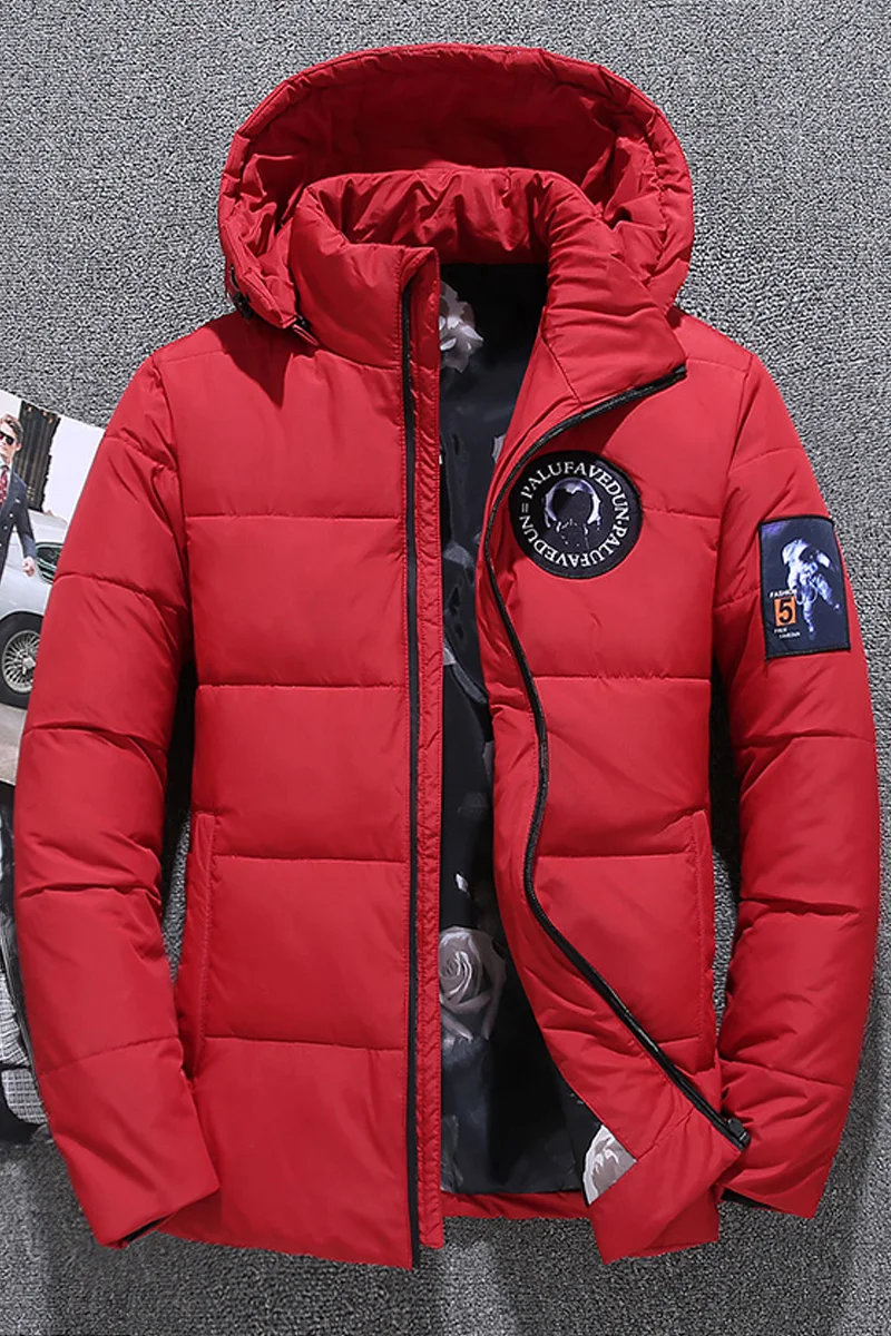 Promotional Down Jacket Men's Thickened Comfortable Winter Coat Short Closed Sleeve Adult White Duck Down Warm Coat Remove Cap